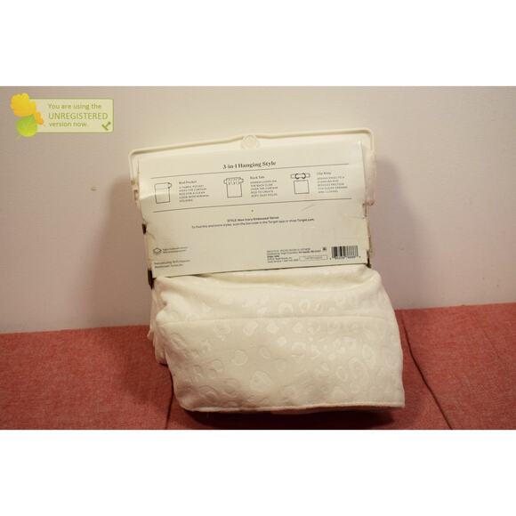 Threshold 50x63" Blackout Embosse Velvet Rod Pocket Curtain Panel Ivory (Marks)* - Picture 8 of 8